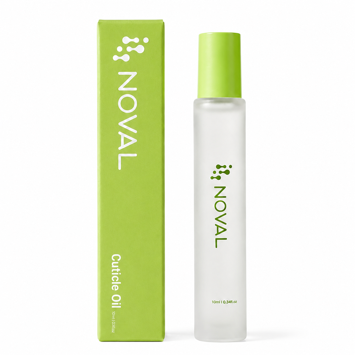NOVAL Peppermint Roll-On Cuticle Oil with Tea Tree & Jojoba Oil, 0.34 fl oz