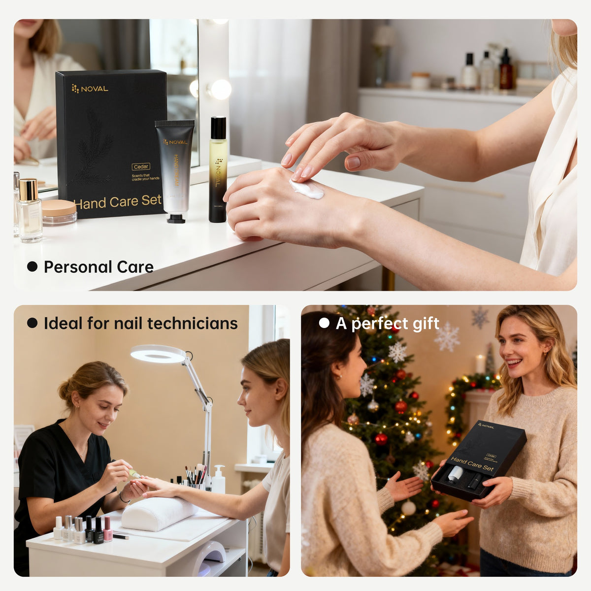 NOVAL cedar hand care set for personal care, nail technicians and gifting