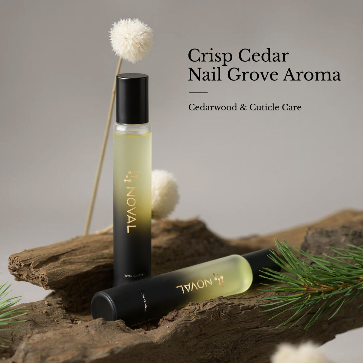 NOVAL Cedarwood Roll-On Cuticle Oil with Jojoba Oil