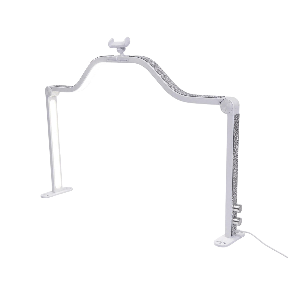 NOVAL 48W Foldable Half Moon Nail Desk Lamp with Phone Holder