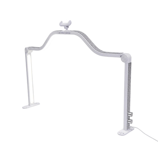 NOVAL 48W Foldable Half Moon Nail Desk Lamp with Phone Holder