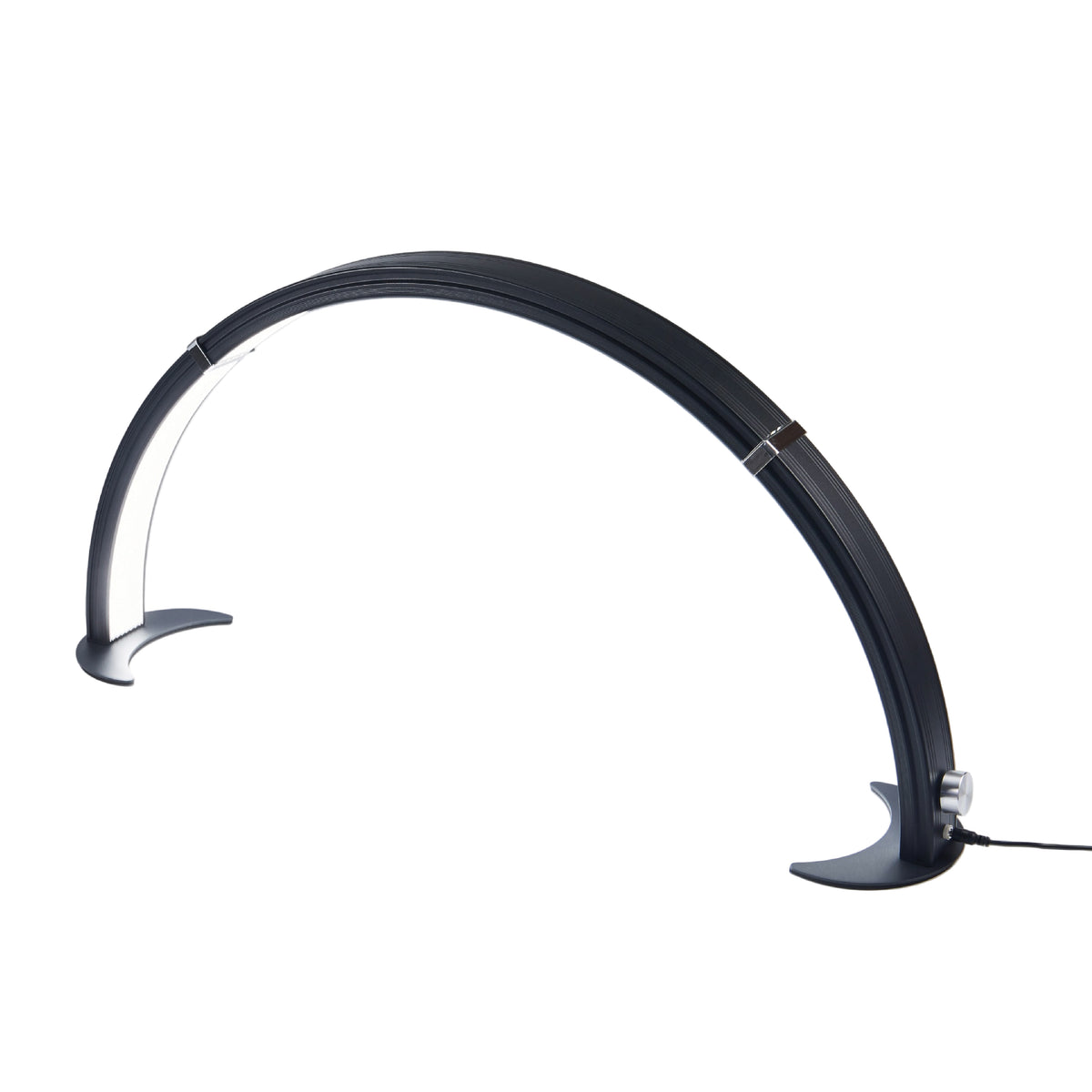 NOVAL Half Moon Nail Desk Lamp with Phone Holder, Black