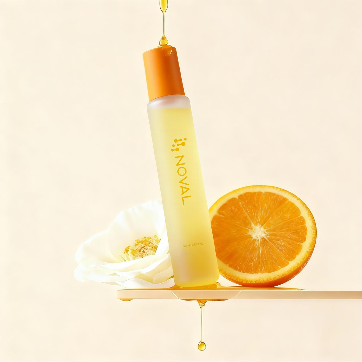 NOVAL Citrus Roll-On Cuticle Oil with Jojoba Oil, 0.34 fl oz