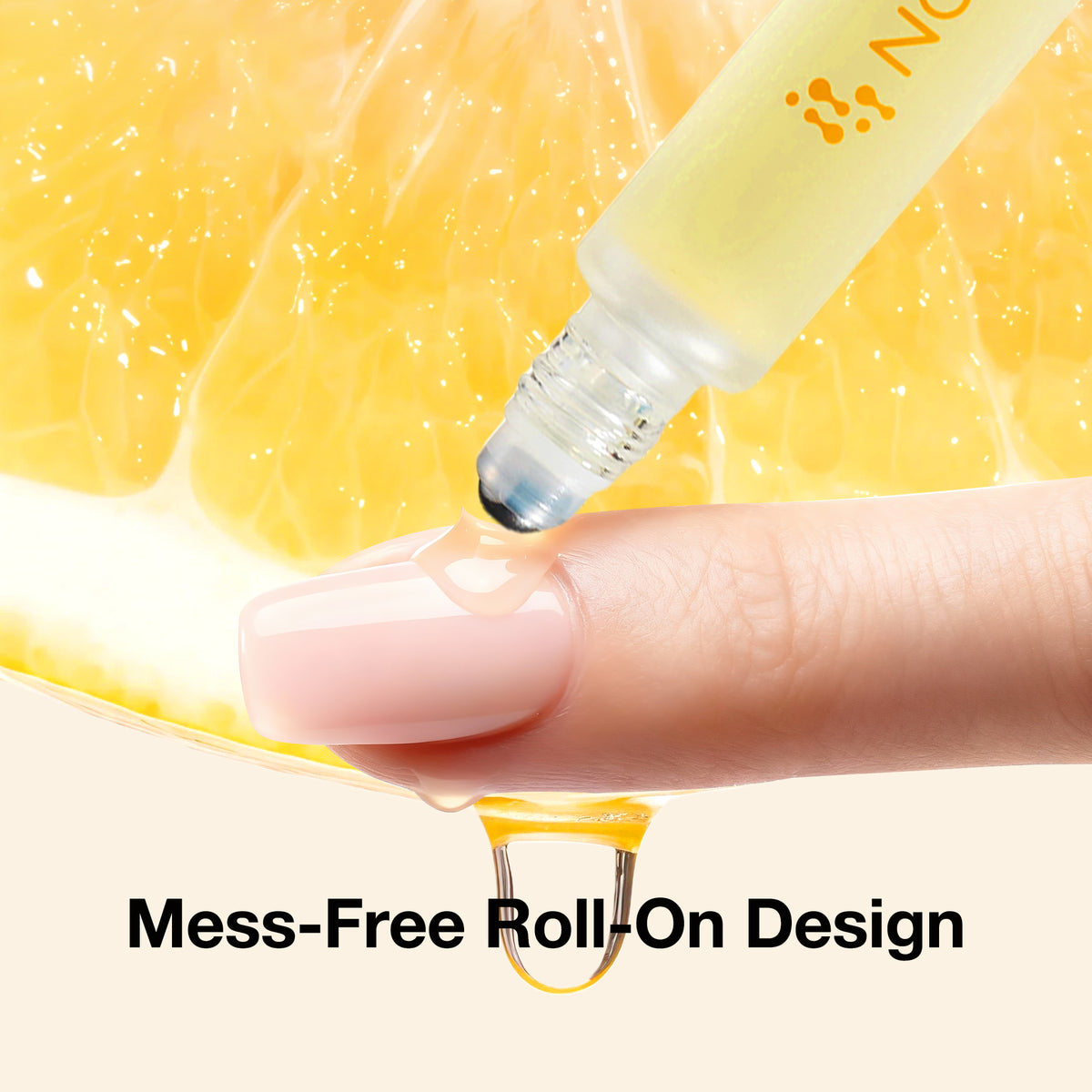 NOVAL Citrus Roll-On Cuticle Oil with Jojoba Oil, 0.34 fl oz