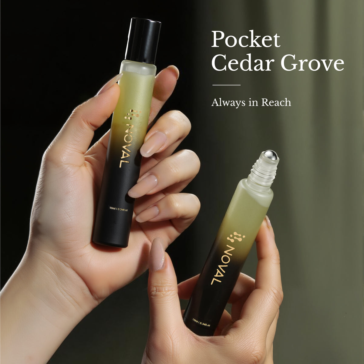 NOVAL Cedarwood Roll-On Cuticle Oil with Jojoba Oil