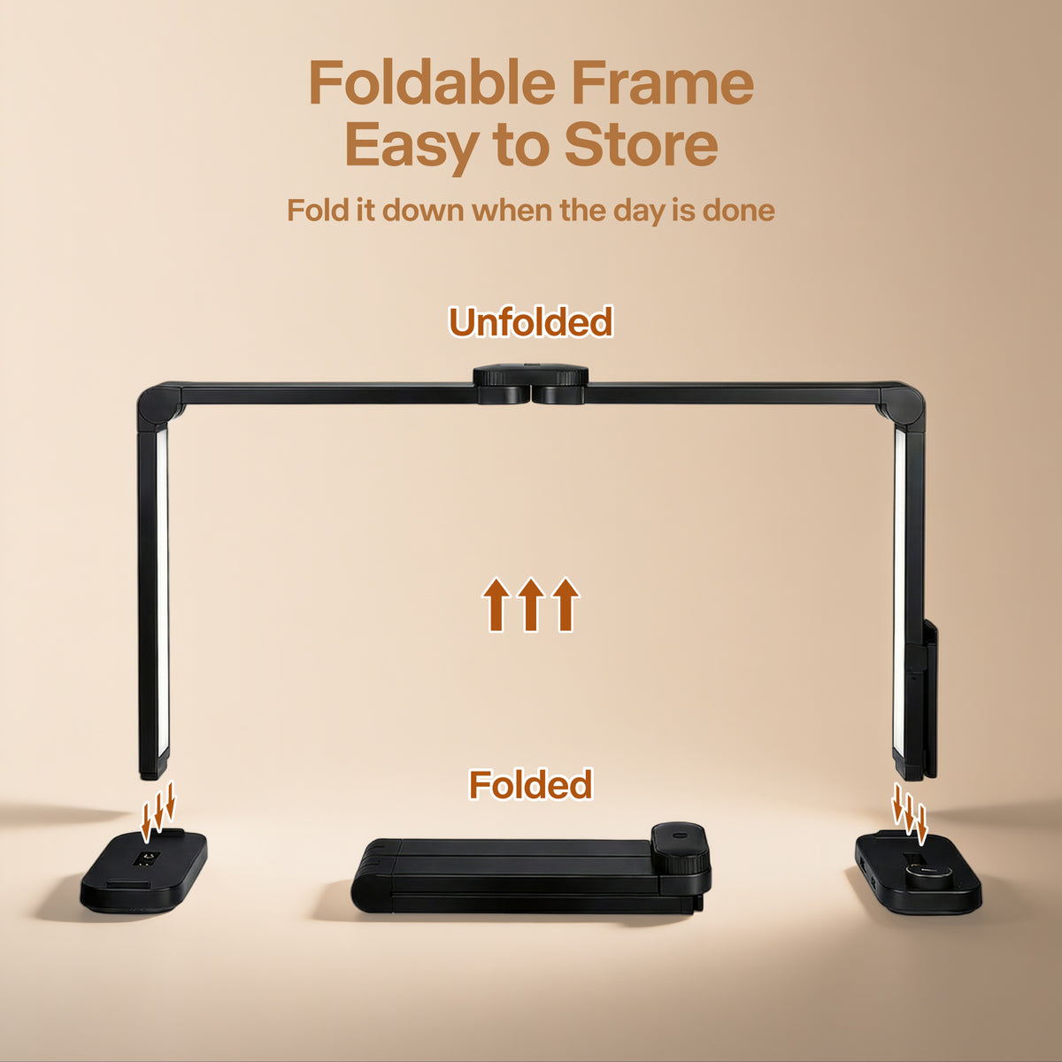 NOVAL 40W Foldable Nail Desk Lamp with Phone Holder