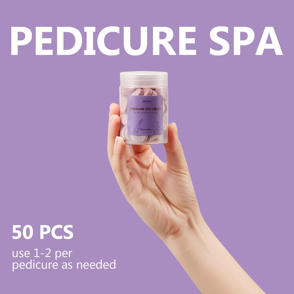 NOVAL lavender pedicure spa tablets, 50 count