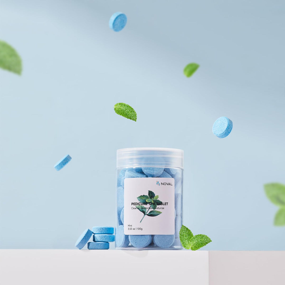 NOVAL mint pedicure spa tablets with mint leaves
