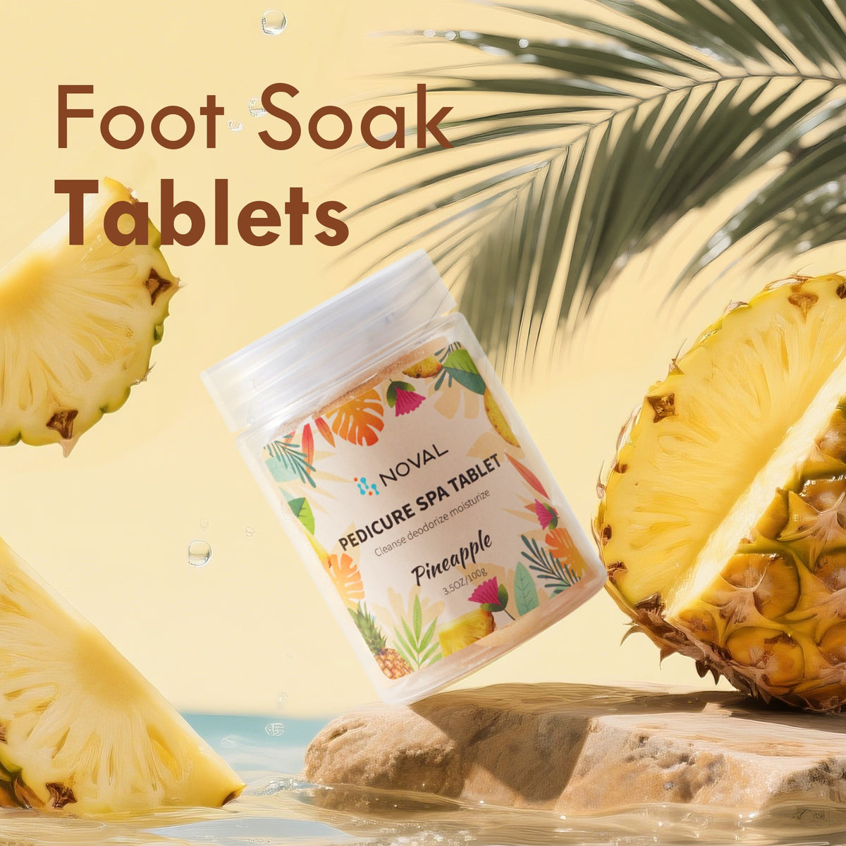 NOVAL pineapple foot soak tablets for pedicure spa use