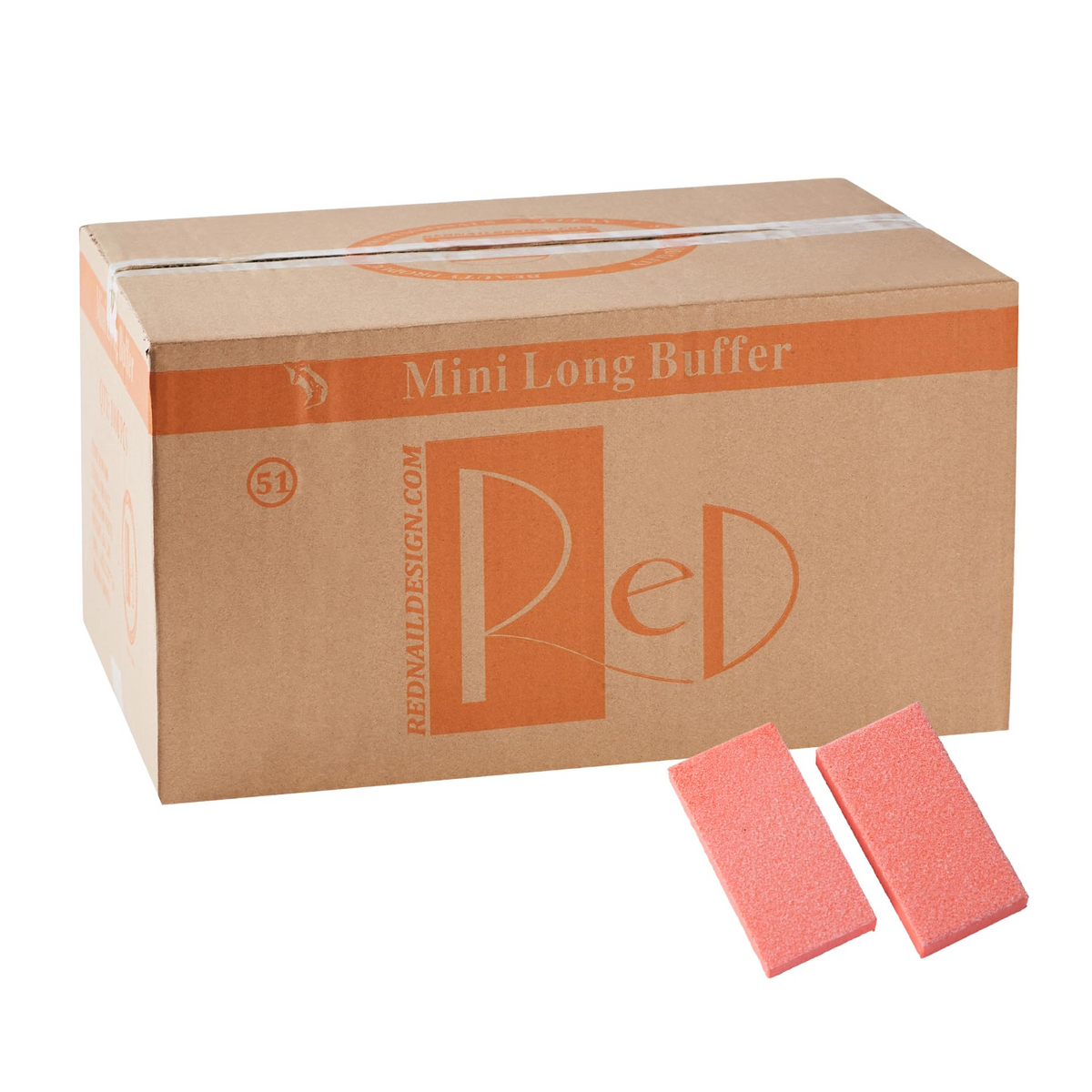 RED NAIL DESIGN slim disposable nail buffers, 1000 pack