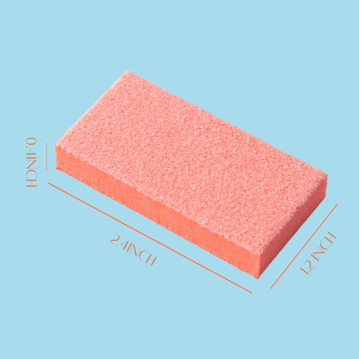 Slim disposable nail buffer dimensions, 2.4 x 1.2 x 0.4 inches
