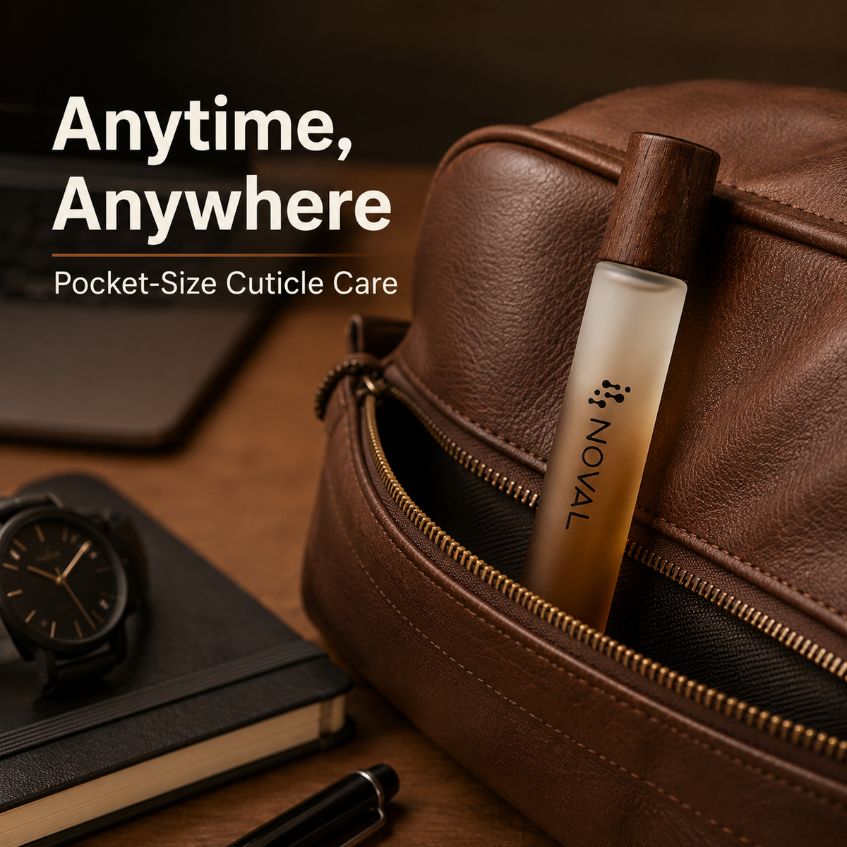NOVAL Sandalwood Roll-On Cuticle Oil for Men with Jojoba Oil